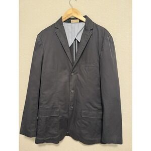 J Crew Clayton L-Tall Men's Black Sportcoat 3-Button Preppy Cotton Jacket EUC